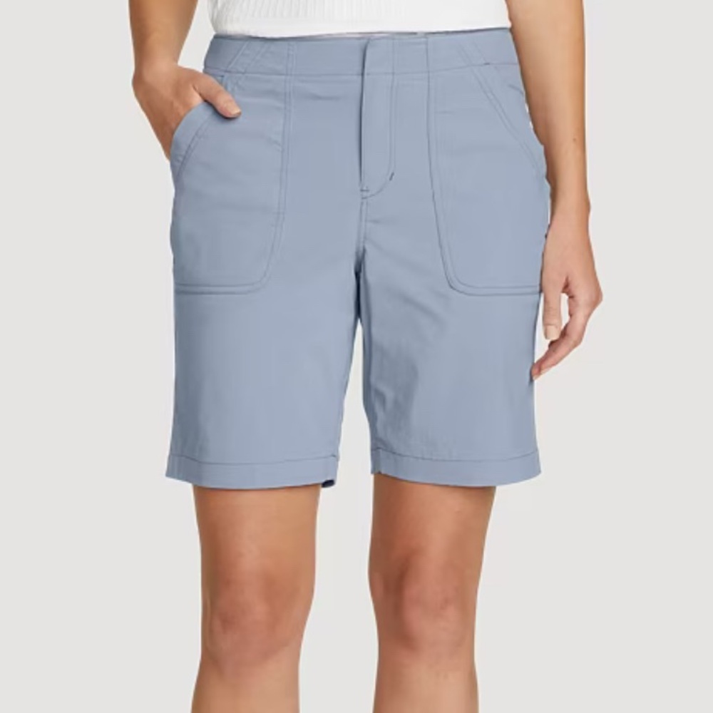 Eddie Bauer Women’s Horizon Bermuda Shorts Light Blue Purple Mist Color size 8